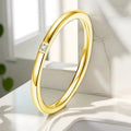 Women's Titanium Steel Design Starry Stainless Style High-grade Bracelets - 10-C-8 Gold One Diamond 1mm / No. 5 MegaBDM