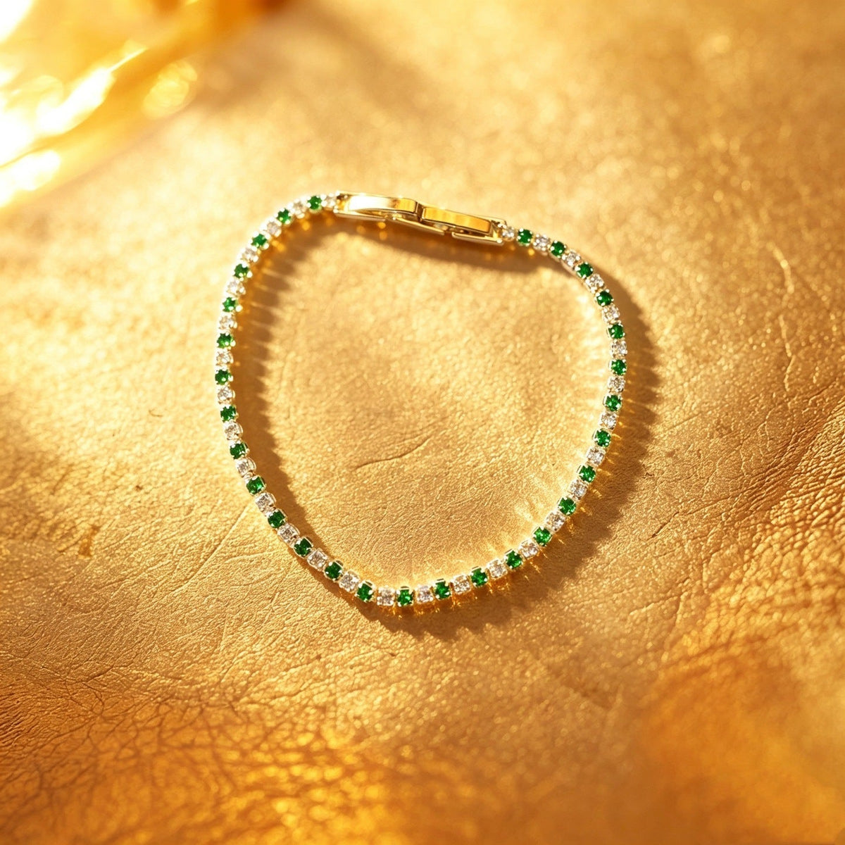 Affordable Luxury High-grade Single Row Diamond Bracelet - Green Bracelet F273 MegaBDM