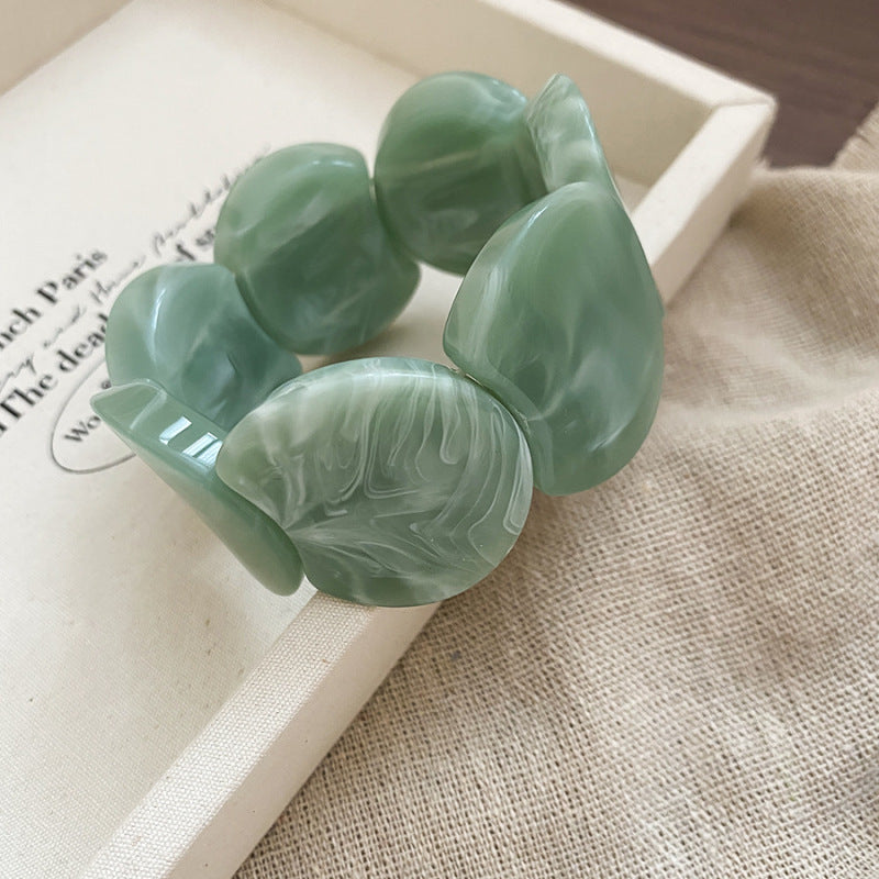 Acrylic Beaded Pearl Vintage Ethnic Style Affordable Bracelets - 64# Bracelet-Emerald Green MegaBDM