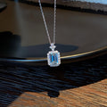 Ice Blue Perfume Bottle Cool Feeling Design Affordable Necklace - Perfume Bottle Blue Diamond Necklace MegaBDM