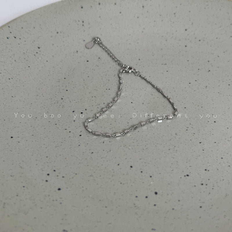 Simple Small Square Female Niche Design Girlfriends Fashion Bracelet - Silver Small Square Bracelet MegaBDM