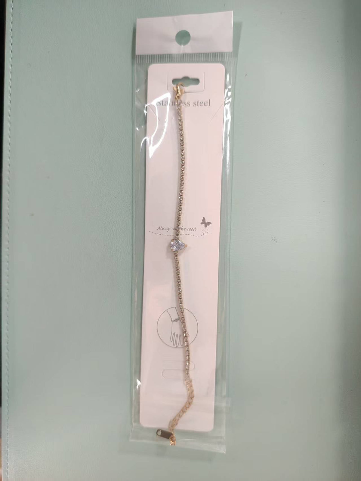 Zircon Tennis Chain Light Luxury Cold Style Girlfriends Full Diamond Bracelets - Water Drop Pendant MegaBDM