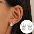 Women's Pearl For French Entry Lux Butterfly Earrings - Bright Silver X816 MegaBDM