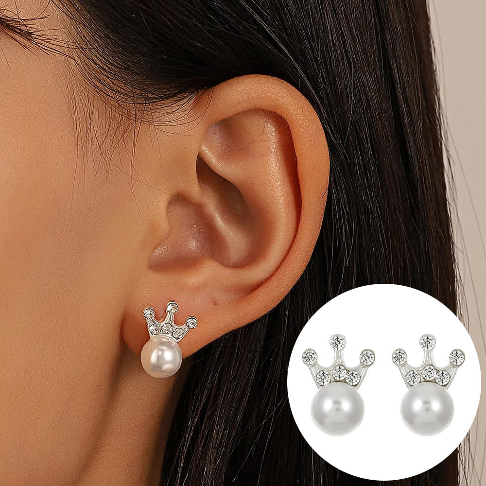 Women's Pearl For French Entry Lux Butterfly Earrings - Bright Silver X816 MegaBDM
