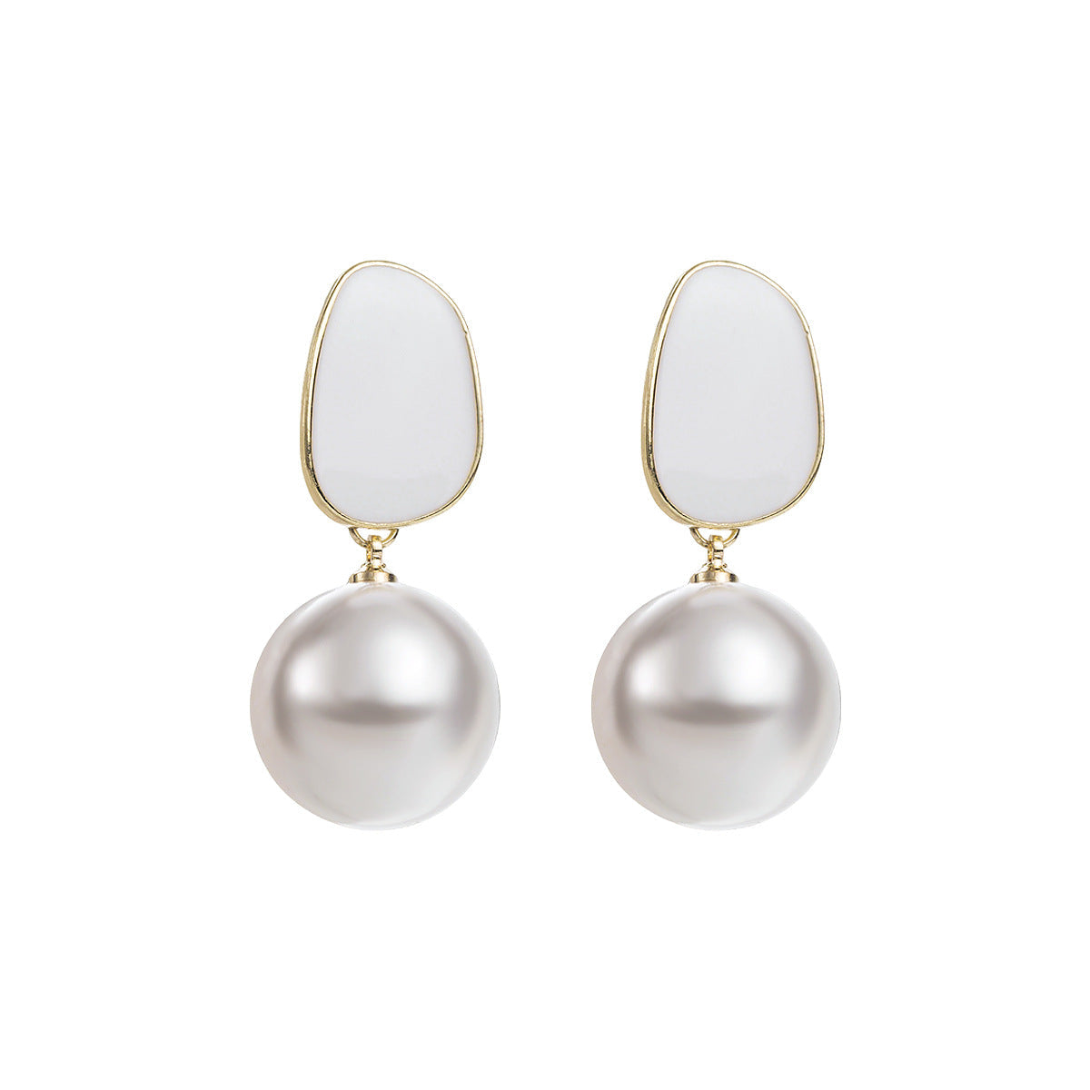 Women's Fashion Personality Style Pearl Trendy Grace Earrings - White MegaBDM