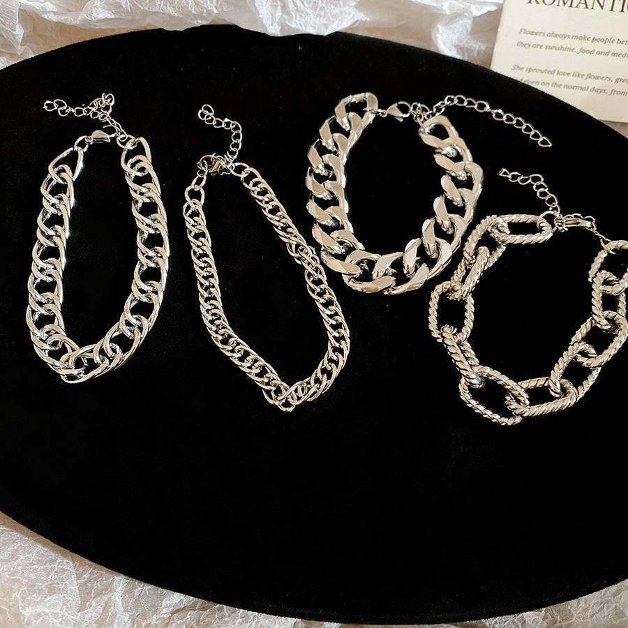 Acrylic Beaded Pearl Vintage Ethnic Style Affordable Bracelets - 21# Bracelet-Silver (Four-Piece Set) MegaBDM