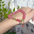 Pink Beaded Sweet Temperament White Bow Bracelets - Bracelet-Bamboo Exquisite Flower Bracelet MegaBDM