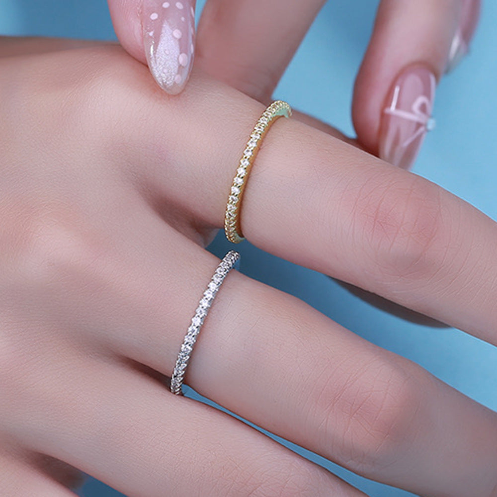 Women's Sterling Sier Simple Row Diamond Fashion Temperament High Sense Twin Bracelets MegaBDM