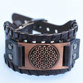 Men's Retro Viking Totem Leather Wolf Head Bear Claw Gossip Lucky Bracelet - 18 MegaBDM