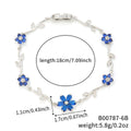 Petals Flower Leaf Zircon Design Personality Daily Birthday Bracelet - B00787-6B MegaBDM