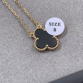 High Version V Gold Clover Thick Plated Clavicle Chain Necklaces - Rose Gold Black Agate MegaBDM