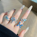 Hot Light Luxury Unique Design Blue Rings MegaBDM