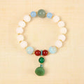 Pumpkin Lotus Beads White Jade Bodhi Rich Flower Charcoal Bracelets - 10mm White Tip Lotus MegaBDM