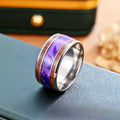 Men's Steel Meteorite Inlaid Gold Foil Light Luxury Fashion Ring - a1 / No. 7 MegaBDM