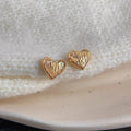 Heart-shaped Petite Simple Texture Three-dimensional Sweet Mini Ear Rings MegaBDM