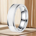 Women's Stainless Steel Female Niche Advanced Style Wide Titanium Simple Ring - 5-d-1 Steel Color White Glue (Faded Package Returned) / No. 5 MegaBDM