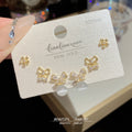 One Card Three Pairs Of Ear Sterling Sier Needle Rings - K308 Gold Plating MegaBDM