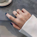 Fashion Personality Combined Female Cold Wind Design Knuckle Black Zircon Ring MegaBDM