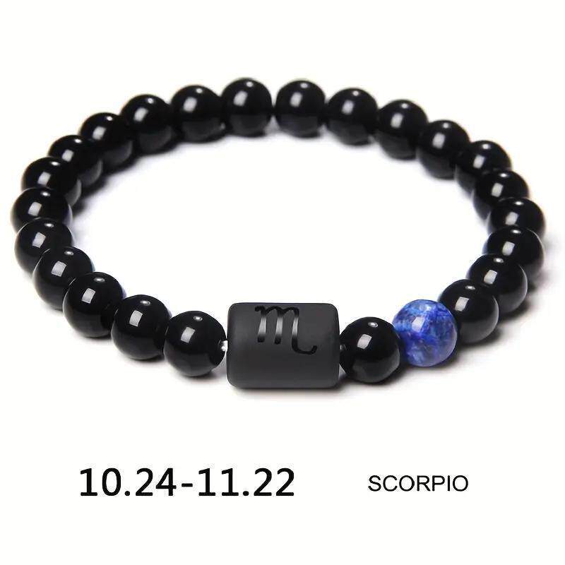 Xi Twee Constellation Elastic Tigereye Agate Bracelet - Scorpio (Blue Beads without Cards) MegaBDM