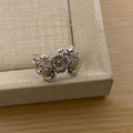 Korean Style Blue Cross Lace Niche Color Zirconium Ring - Style 2 MegaBDM