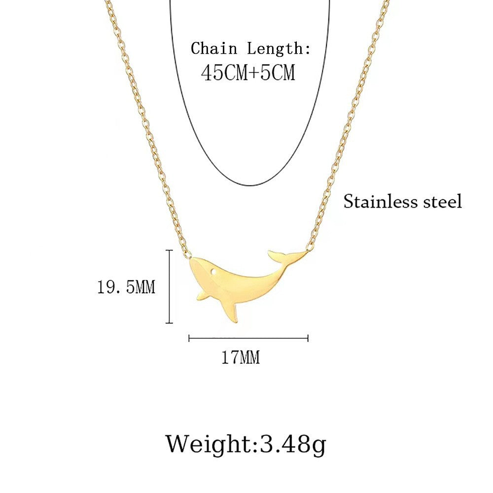 Women's Cartoon Animal Series Personalized Stainless Steel Necklace - Ln1819 Gold MegaBDM