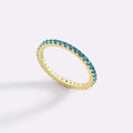 Women's Colorful Full Diamond Twin Birthstones Zircon Niche Rings - December Tj108 / No. 5 MegaBDM