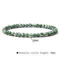 Crystal Agate Round Beads Aquamarine Tourmaline Yellow Tower Energy Beaded Bracelets - Green Dot / 19cm MegaBDM