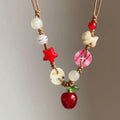 Ceramic Apple Braid Rope Beaded Female Niche Necklaces - Necklace 0447 MegaBDM