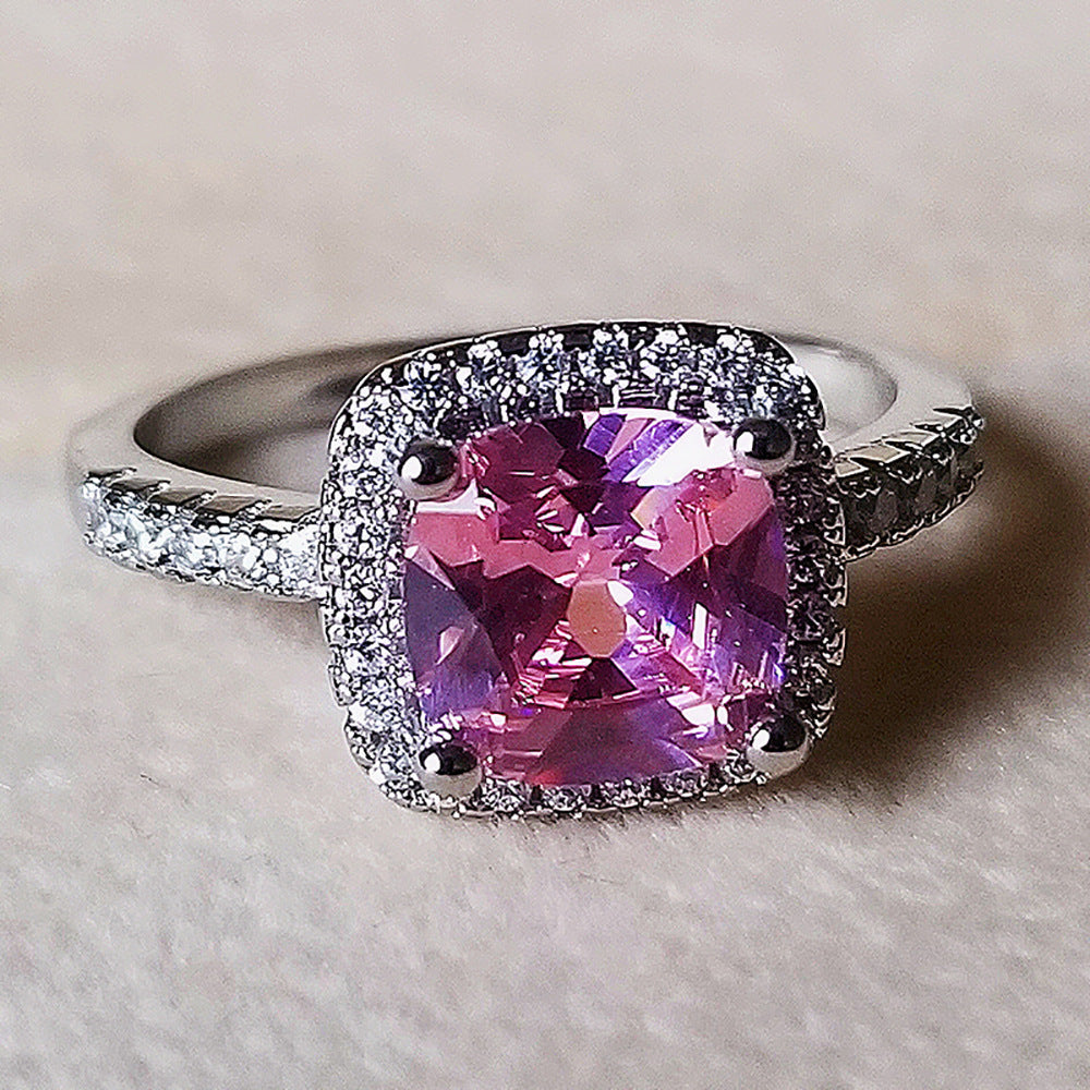 Women's Simple Pink Niche High Sense Does Rings - R820 Pink / No. 5 MegaBDM