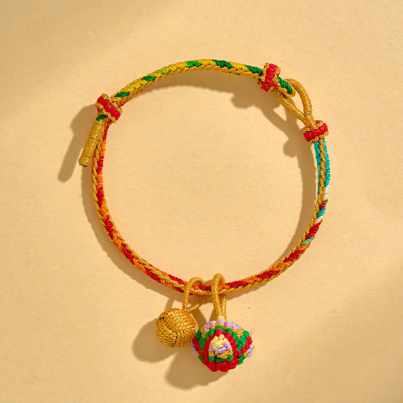 Children's Dragon Boat Festival Colorful Rope Hand-woven Small Bracelets - hydrangea in a thousand-li landscape MegaBDM