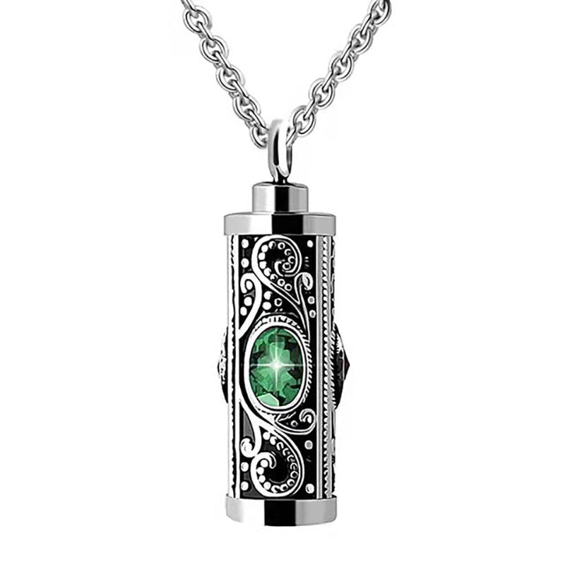 Birthday Stone Cinerary Can Be Opened With Diamond Pendants - August MegaBDM