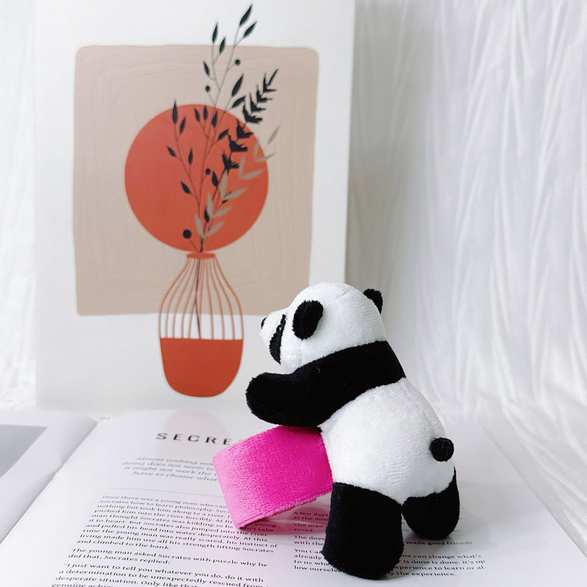 Cute Doll Plush Toys Decorations Sichuan Tourist Souvenir Cartoon Lying Bracelets - Rose Red Panda Ring Pop MegaBDM