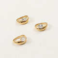 Shaped Arc Rectangular Zircon Titanium Steel Rings - Round Zircon Gold No. 8 A1883 MegaBDM