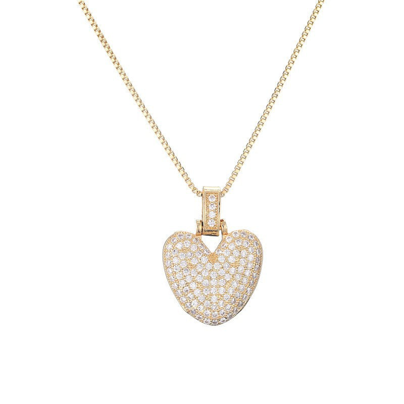Balloon English Letter Female Inlaid Zircon Necklaces - Box Chain Letter V-Gold MegaBDM