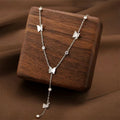 Titanium Steel Female Niche Simple Temperament Clavicle Pendants - 9113-Silver Butterfly MegaBDM