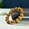 Women's & Men's Natural Gold Sandalwood Beads Fashion Collectible Artsy Bracelet - 15mm * 15 Seiko Pagoda MegaBDM