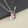 Women's & Men's Personalized Music Guitar Pick Hip Hop Pendants - Golden Guitar/Red Pick/60cm Corn Chain MegaBDM