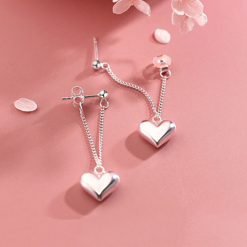 Women's Style Niche Design Sweet Tassel Love Heart Ear Line - ED1482 MegaBDM