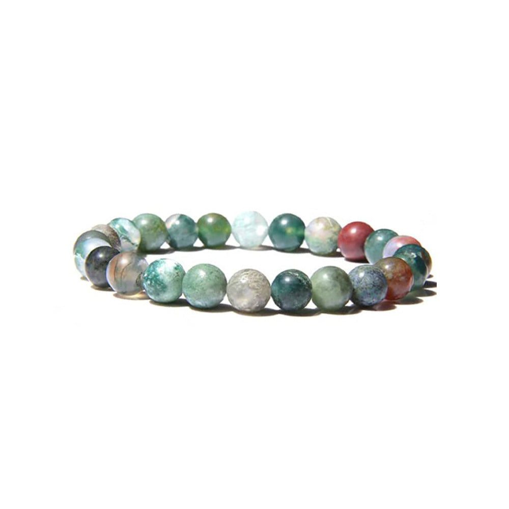 Women's & Men's Mm Natural Gemstone Outdoor Yoga Stretch Beads Bracelet - Indian Agate MegaBDM