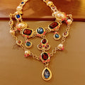 Clavicle Chain Temperament Trend Retro Easy Necklaces - 60# Necklace-Golden-Blue-Dark Red MegaBDM