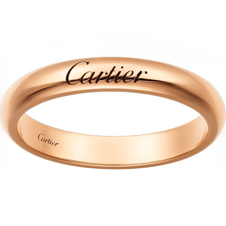 Home High Version Sier Signature Square Round Engagement Wedding Couple Ring - Round version, no diamonds [rose gold color] / No. 5 MegaBDM