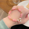 Fresh Optimized Gray Jade Cute Lucky Cat Bracelet - 4 Freshwater Pearl Optimization Strawberry Quartz MegaBDM