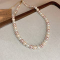 French Laziness Pearl Female Niche High Necklaces - 31# Necklace-Pink-8mm MegaBDM