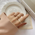 Women's Fashion Simple Three-piece Suit Combination Personality Trendy Cold Opening Adjustable Ring MegaBDM