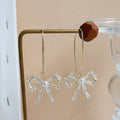 Fresh Crystal Translucent Bow Sier Plated Small Strawberry Mori Earrings - ES39 MegaBDM