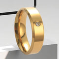Steel Couple Pairs Of Wind Diamond Niche Simple Rings - 11-A-1 Gold 6mm / No. 6 MegaBDM