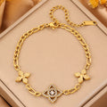Colorfast Leaf Diamond Four-leaf Clover Female Bracelets MegaBDM