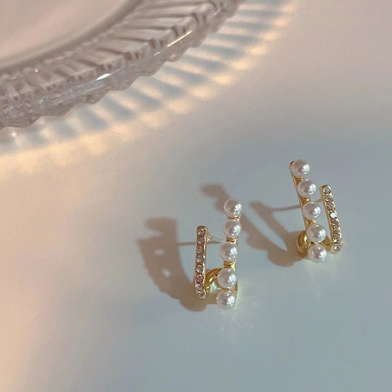 Women's Sier Needle Retro Geometric Metal Design Earrings - Q44 MegaBDM
