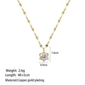 Women's Micro Inlaid Zircon Sun Star Moon Zodiac Clavicle Necklace - [Xkn8189] Single Diamond Necklace Gold MegaBDM