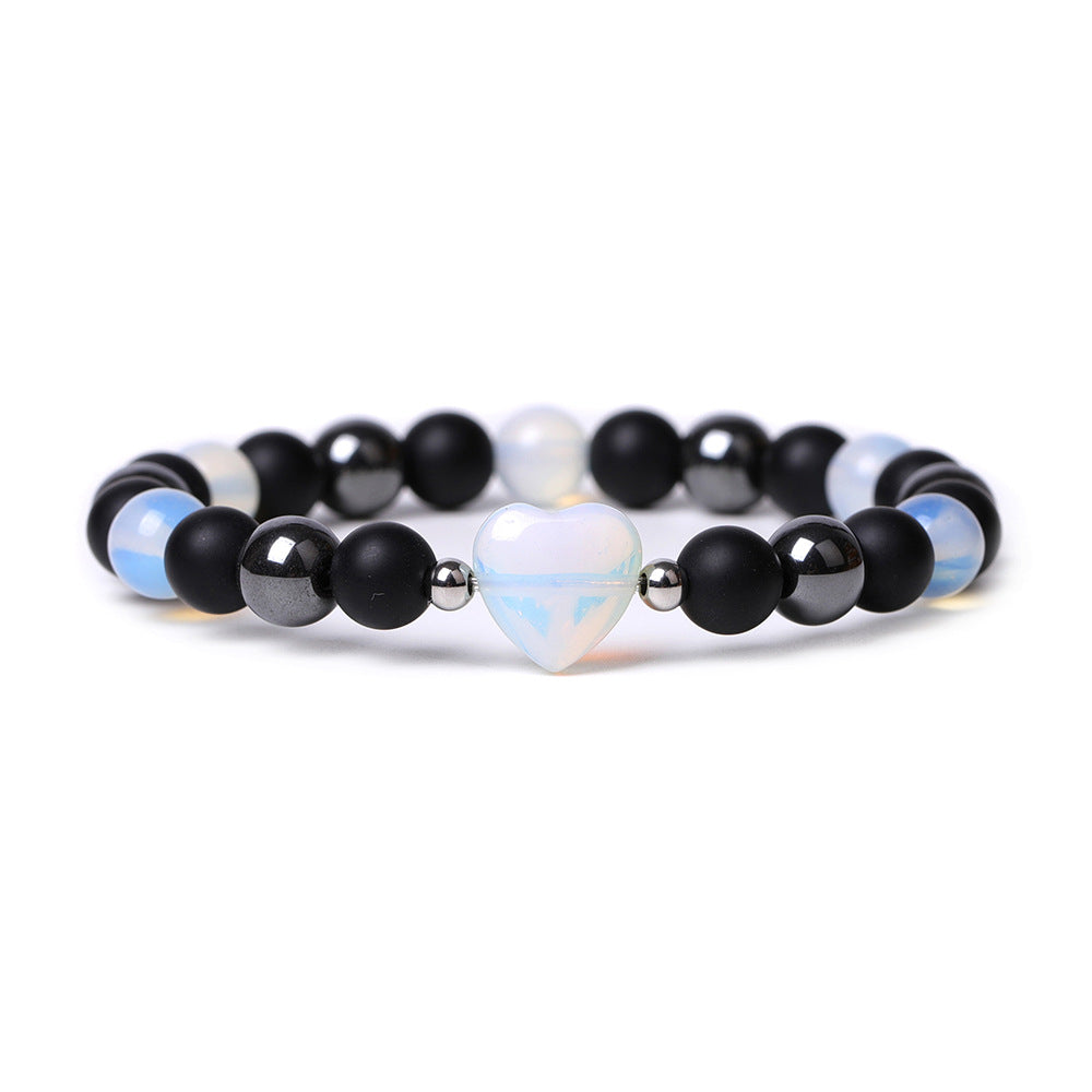 Tigereye Hand-cut Peach Heart Couple Agate Old Topaz Bracelet - Sl429a07 Opal Heart Bracelet MegaBDM